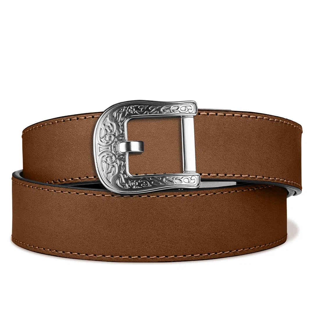 Kore Essentials Rodeo Buckle Buffalo Leather Gun Belt 1.5"