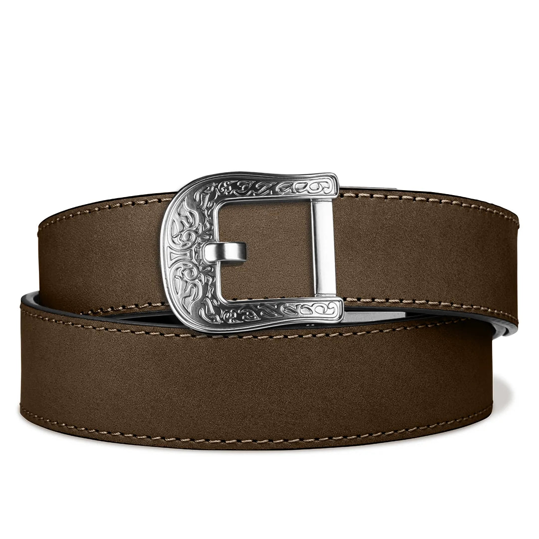 Kore Essentials Rodeo Buckle Buffalo Leather Gun Belt 1.5"