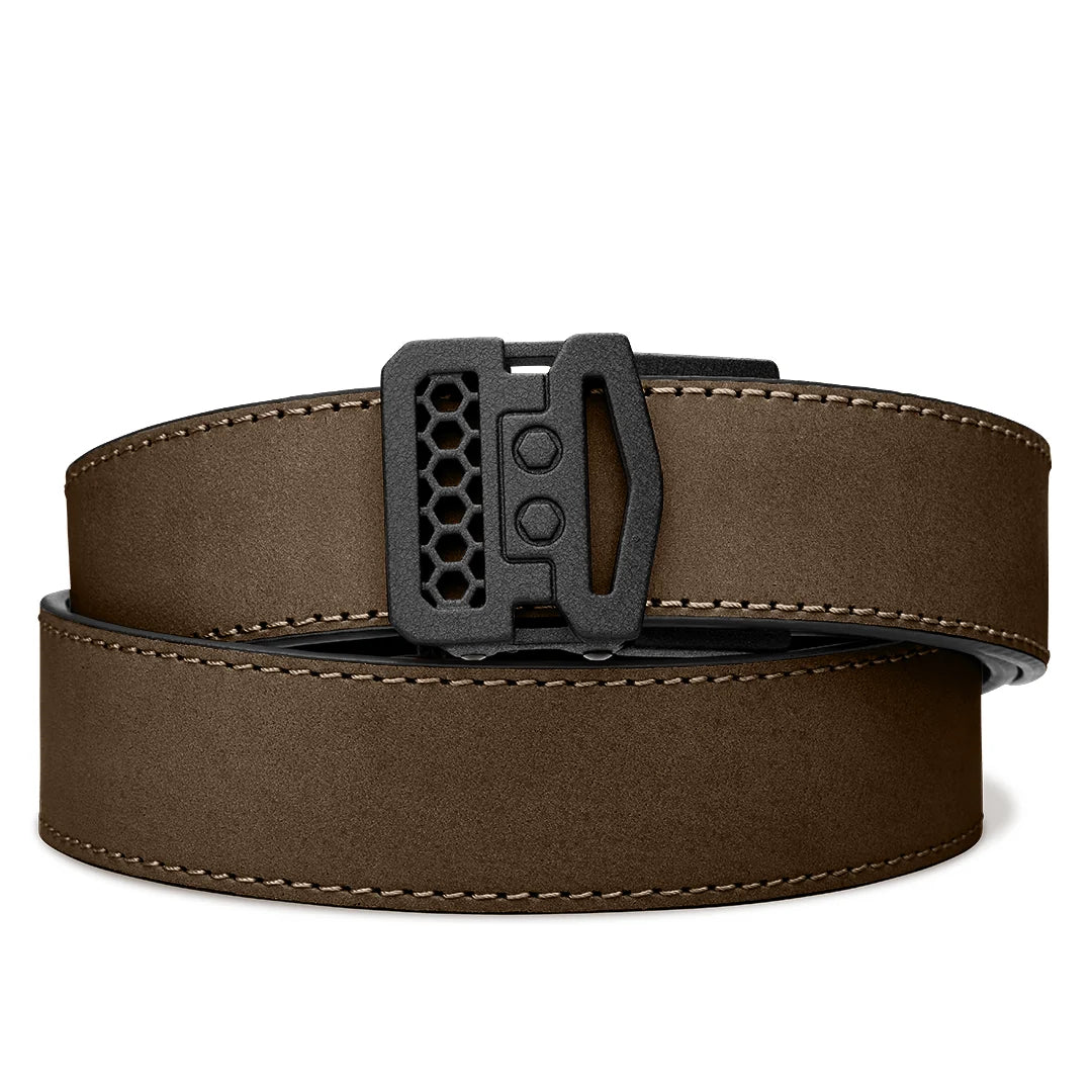 Kore Essentials Coffee Buffalo Leather Gun Belt 1.5"