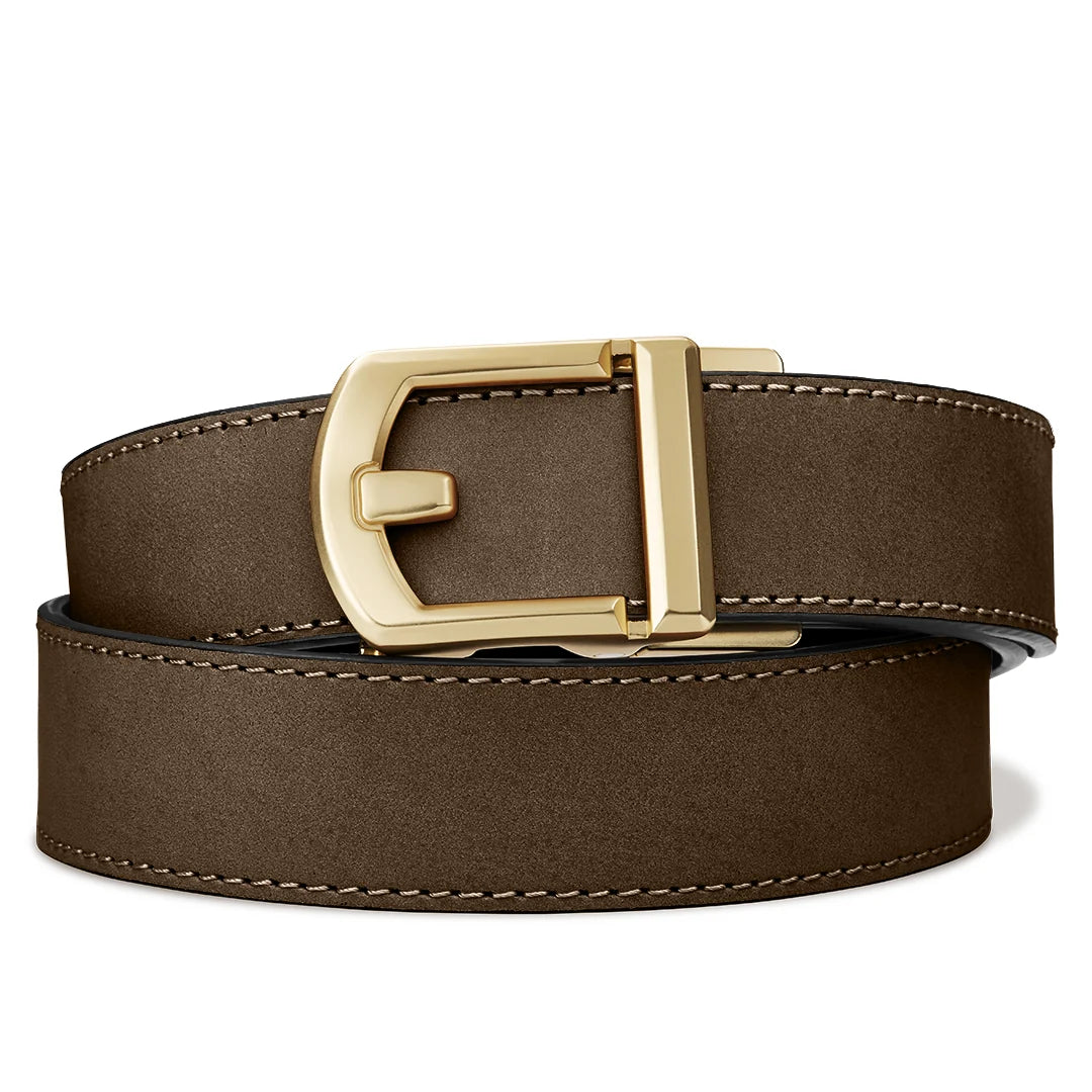 Kore Essentials Coffee Buffalo Leather Gun Belt 1.5"