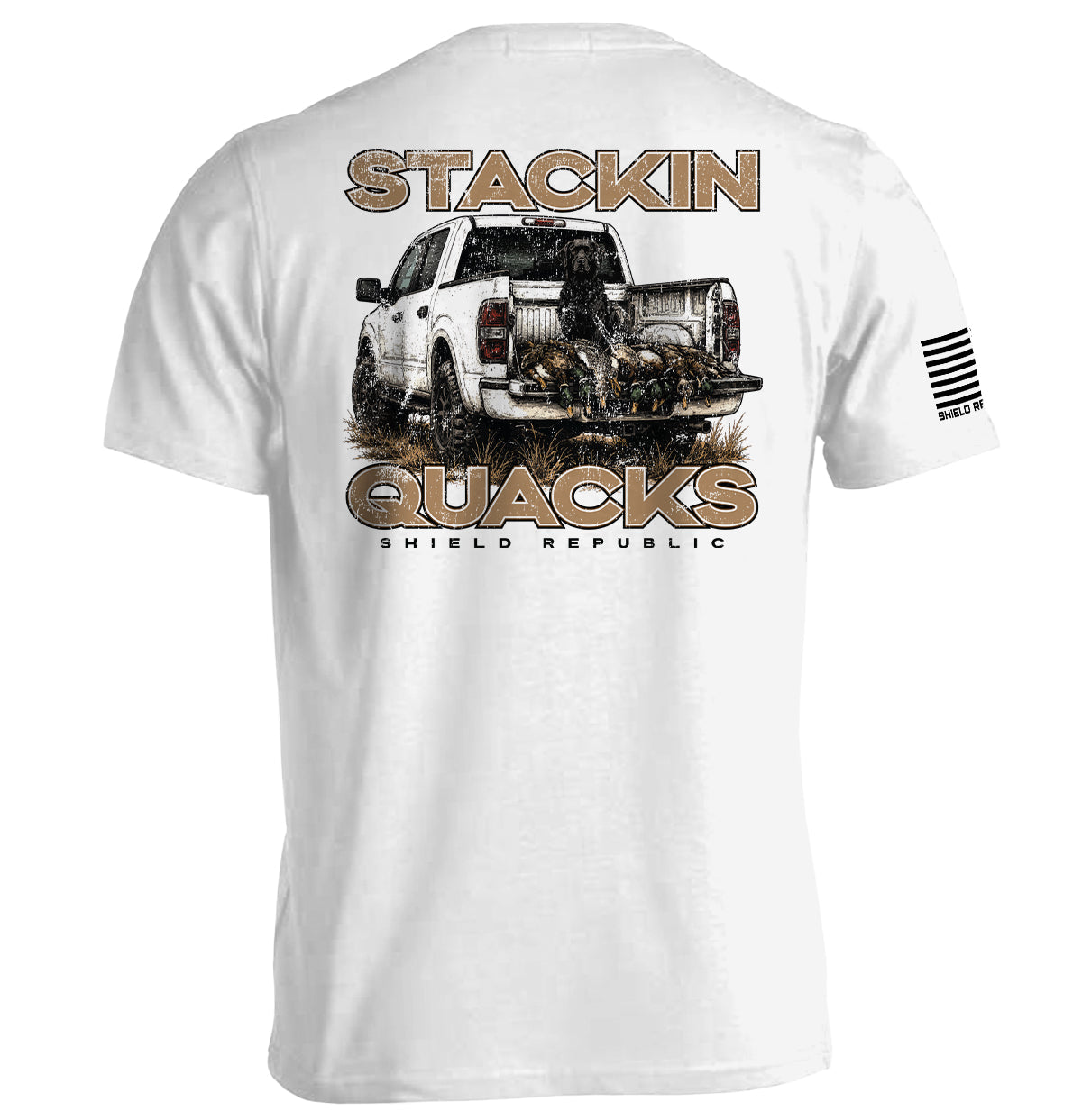 Shield Republic Stackin Quacks | Duck Hunting Graphic T-Shirt & Outdoor Apparel