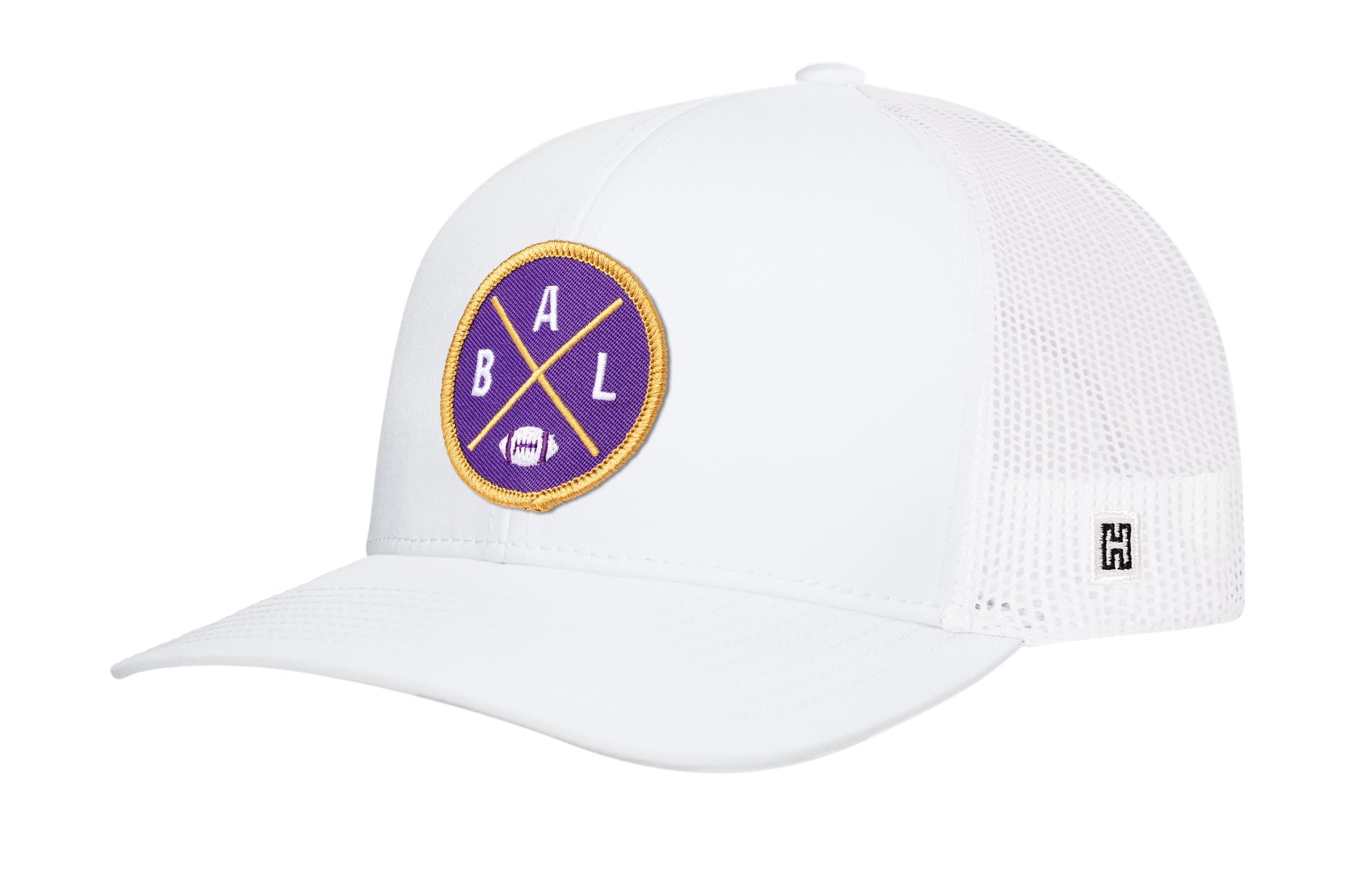 Baltimore Trucker Hat  |  Black BAL X Football Snapback