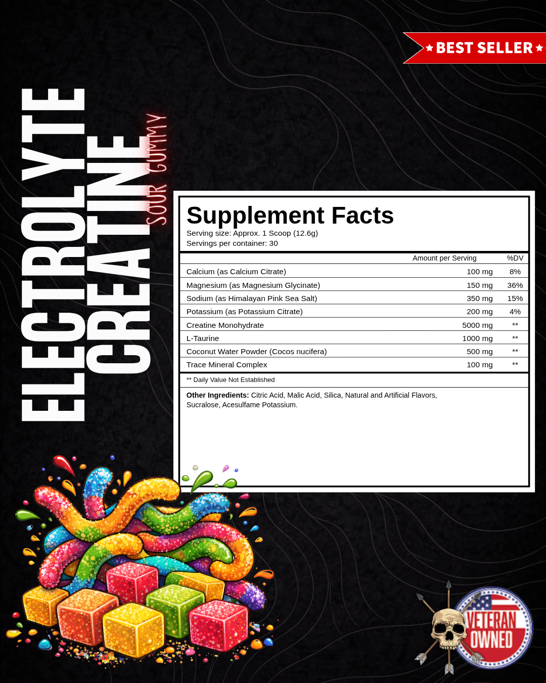 Alpha Country CREATINE & ELECTROLYTES | Strength, Performance & Hydration Supplement