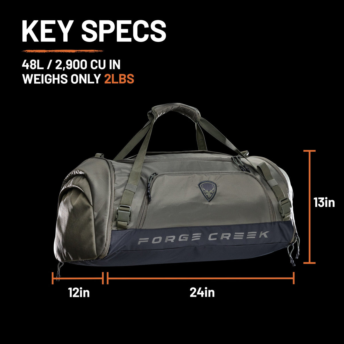 Forge Creek® Icon Pro Gear Bag | 48L Hunting & Outdoor Duffel Bag