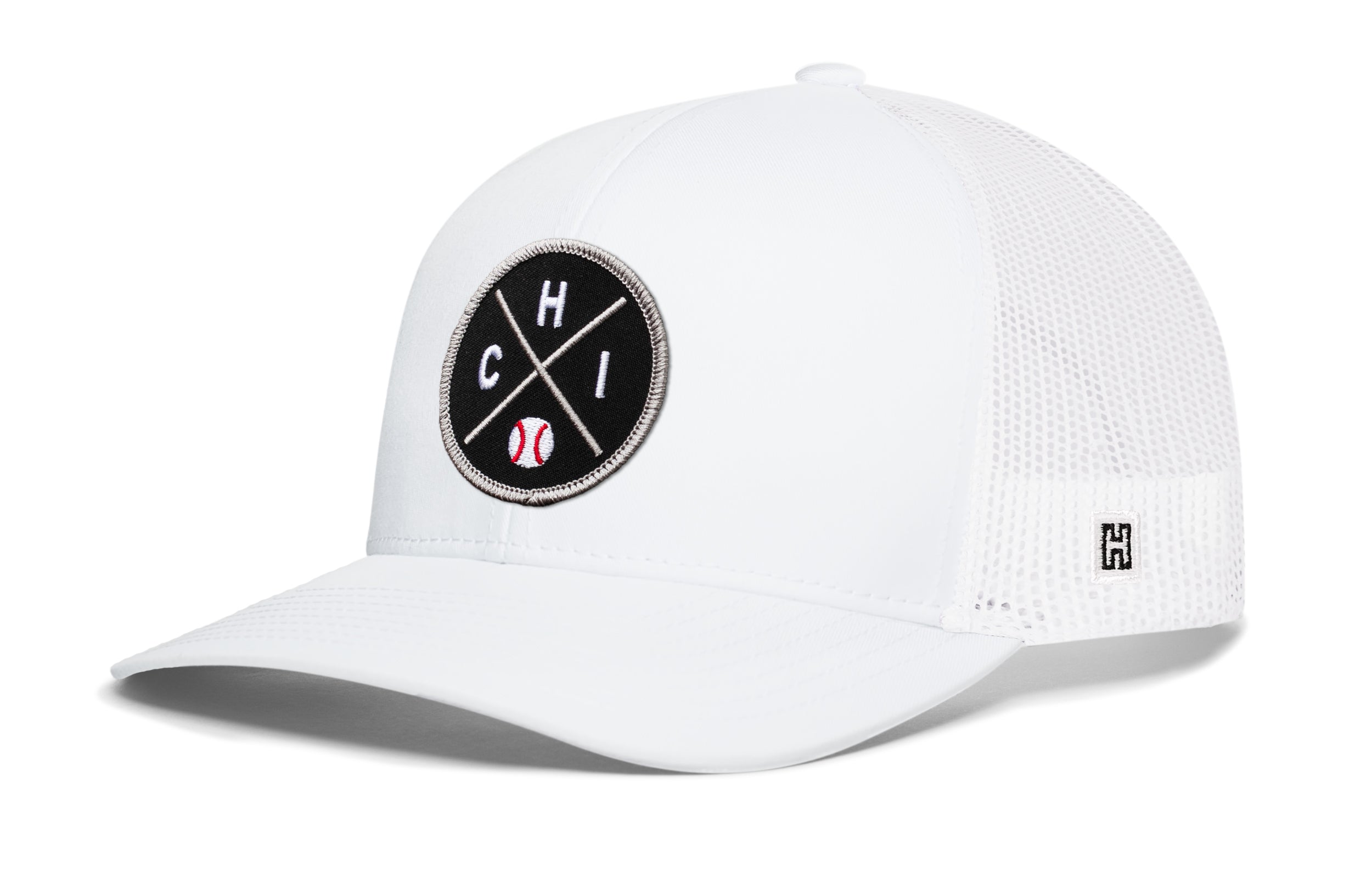 Chicago Trucker Hat  |  Silver CHI X Baseball Snapback