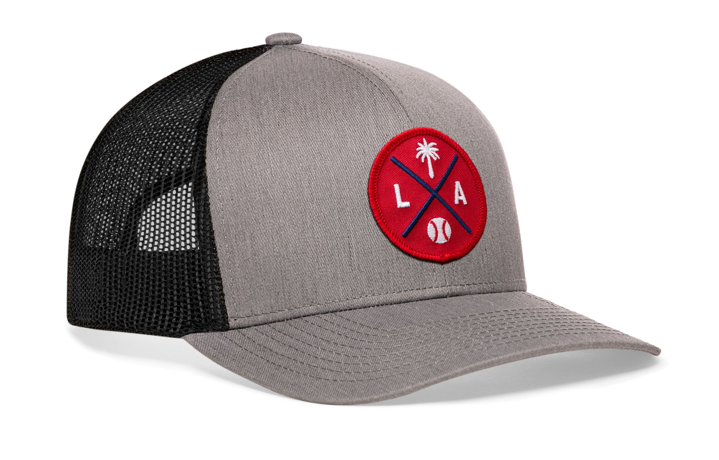 Los Angeles Trucker Hat  |  Red LA X Baseball Snapback