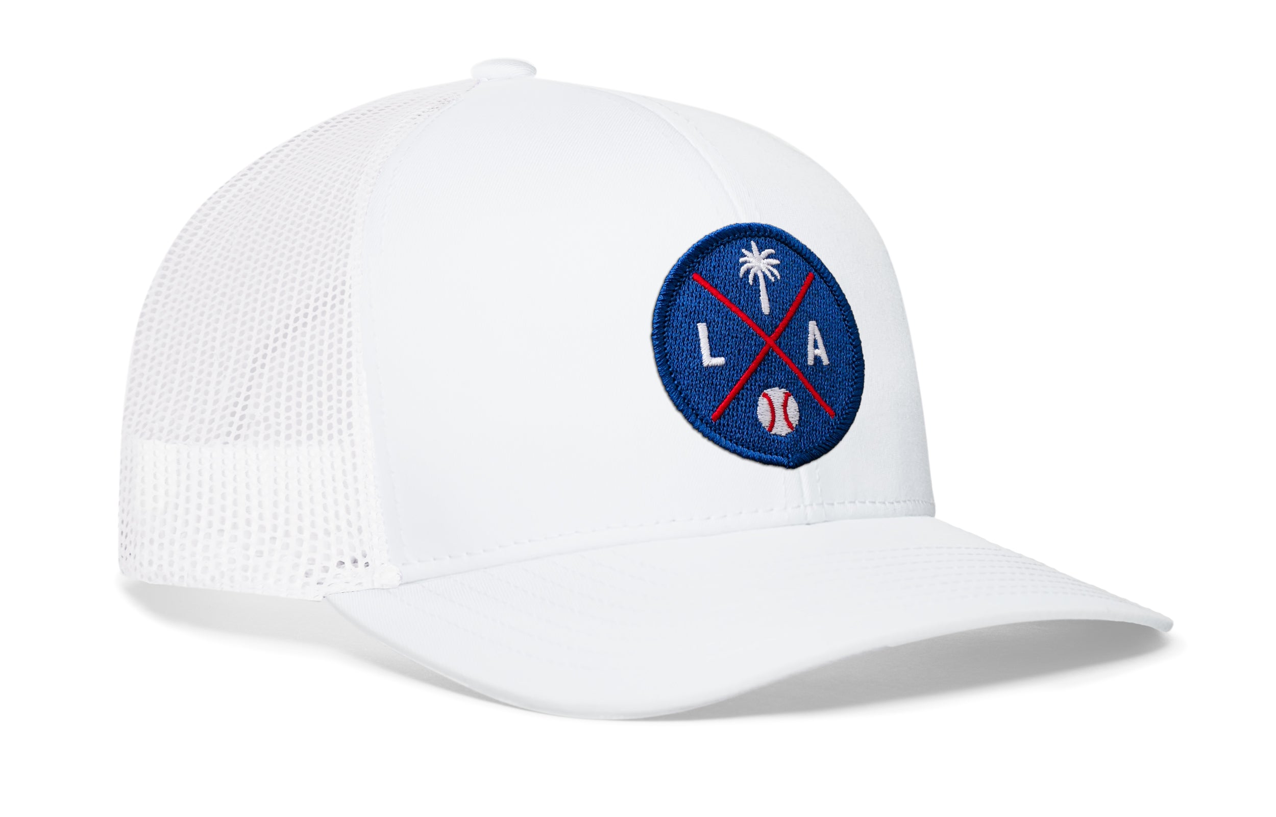 Los Angeles Trucker Hat  |  Blue LA X Baseball Snapback