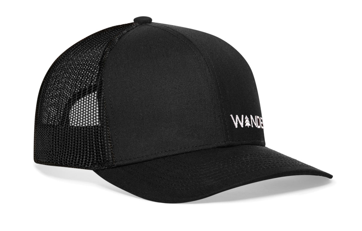 Wander Trucker Hat  |  Black Outdoors Snapback