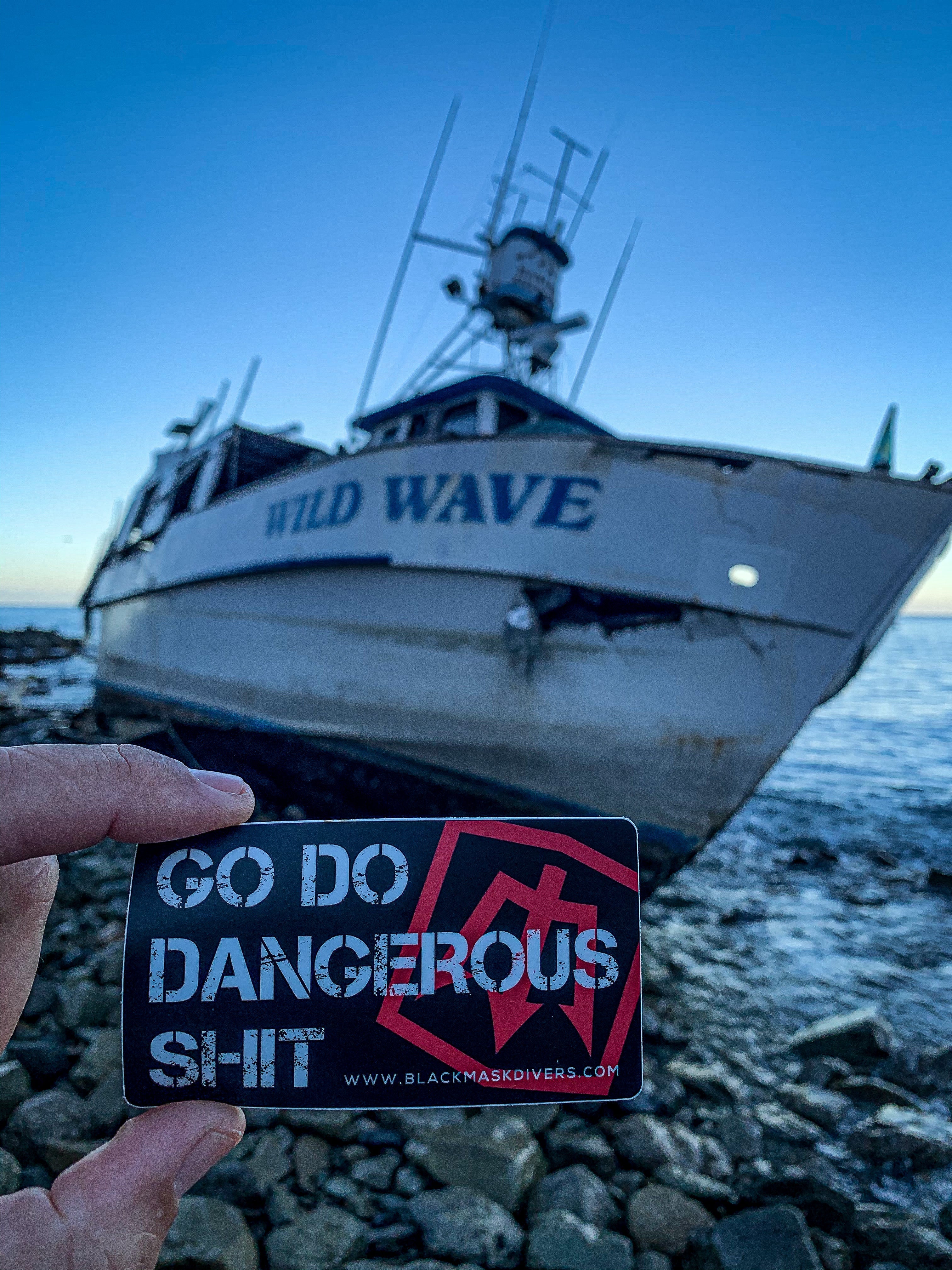 Black Mask Divers GO DO DANGEROUS SHIT Sticker