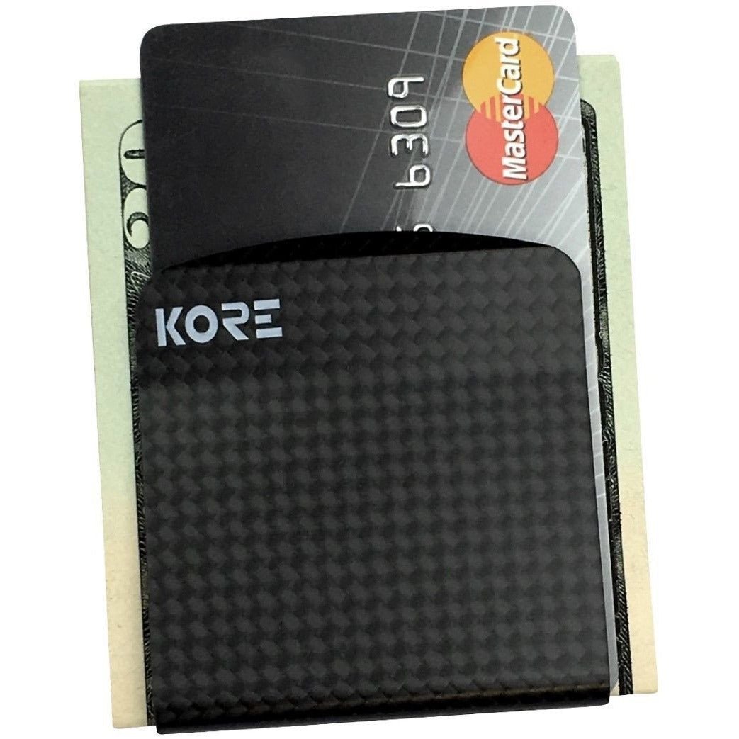 Kore Leather Slim Wallet & Carbon Fiber Money Clip