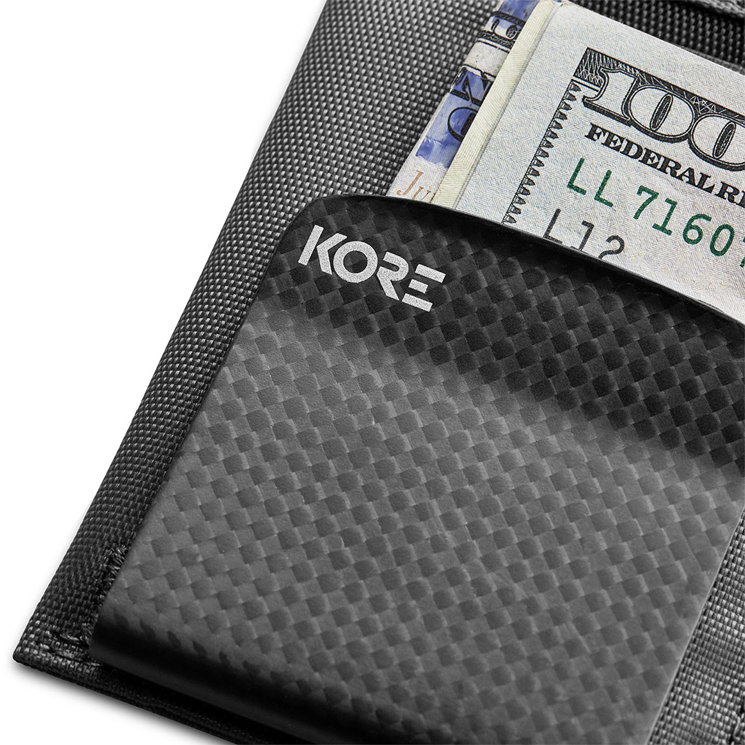 Kore Gray Tactical Slim Wallet & CF Money Clip
