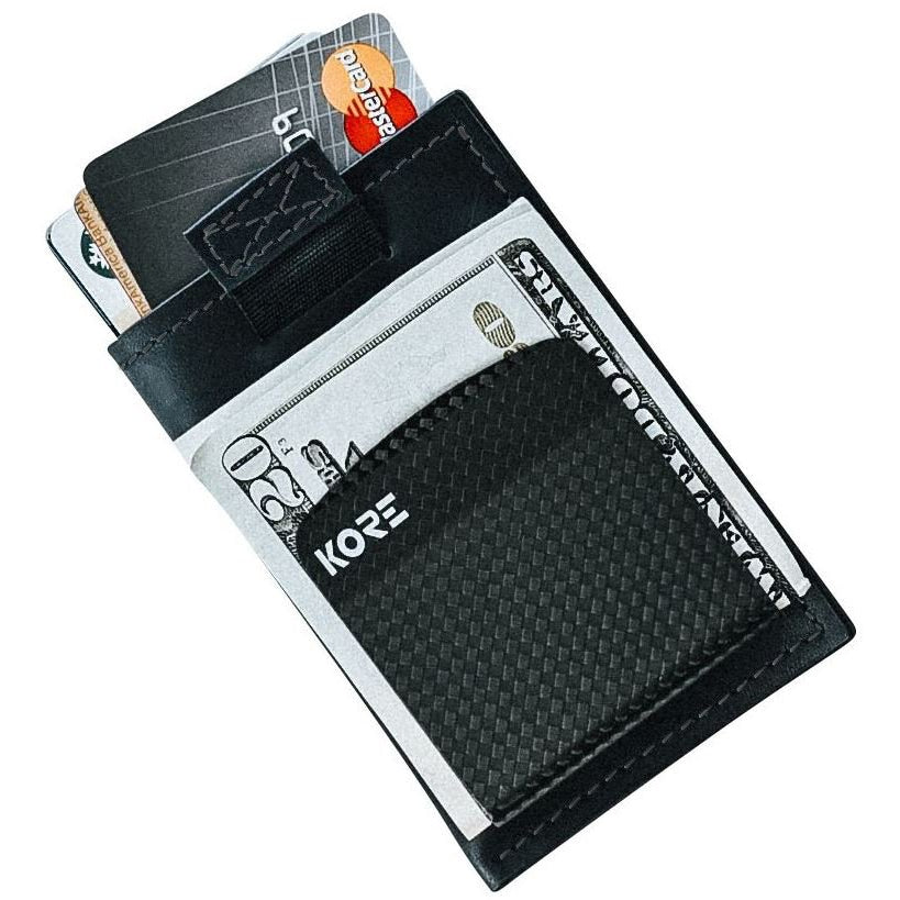 Kore Leather Slim Wallet & Carbon Fiber Money Clip