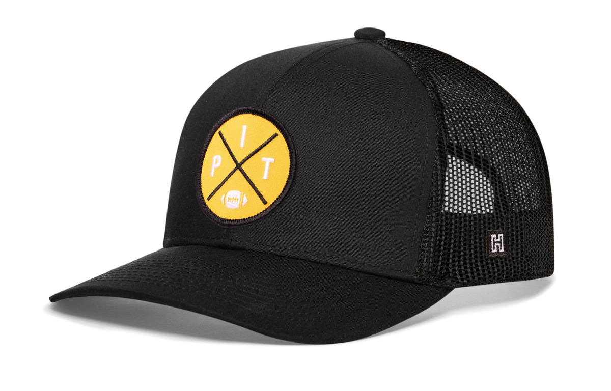 Pittsburgh Football Trucker Hat  |  Yellow PIT X Snapback