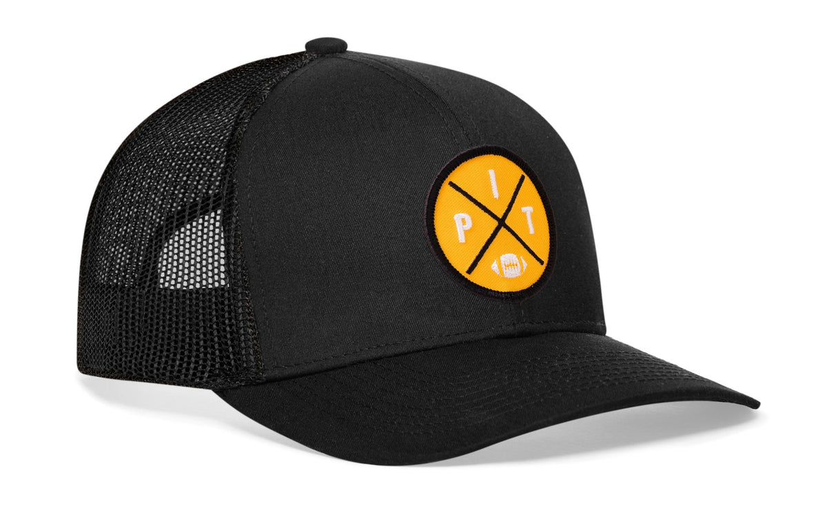 Pittsburgh Football Trucker Hat  |  Yellow PIT X Snapback